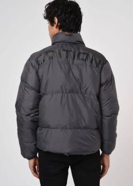 Куртка чоловіча демісезонна з принтом на спині сіра MFStore Изображение Куртка чоловіча демісезонна з принтом на спині сіра MFStore