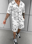 Костюм оверсайз з рубашкою smile білий MFStore Изображение Костюм оверсайз з рубашкою smile білий MFStore