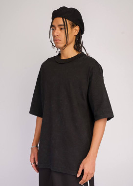 Оверсайз футболка виварена чорна code MFStore Изображение Оверсайз футболка виварена чорна code MFStore