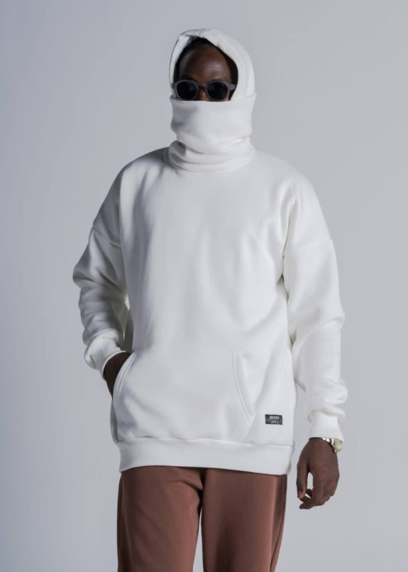 Худі з бафом оверсайз чоловіче біле MFStore Изображение Худі з бафом оверсайз чоловіче біле MFStore