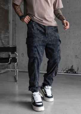 Штани вільного крою з карманами по боках виварені сірі MFStore Изображение Штани вільного крою з карманами по боках виварені сірі MFStore