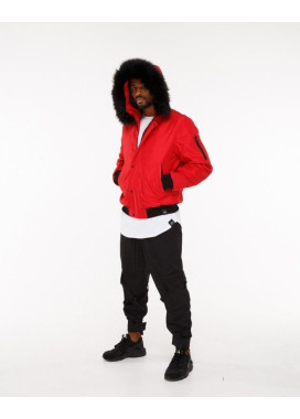 Куртка мужская с капюшоном красная Изображение Куртка мужская с капюшоном красная