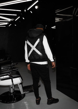 Жилет мужской принт Х handmade черный Изображение Жилет мужской принт Х handmade черный