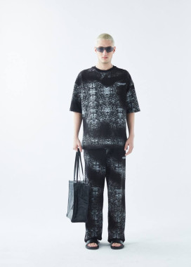 Костюм оверсайз з принтом градієнт чорний MFStore Изображение Костюм оверсайз з принтом градієнт чорний MFStore