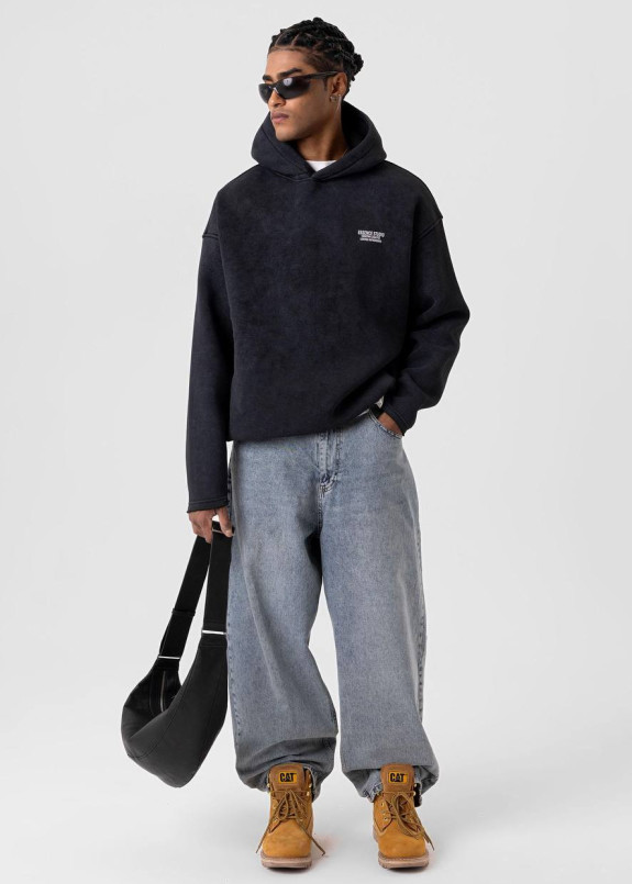 Худі на флісі виварений темно-сірий з текстом MFStore Изображение Худі на флісі виварений темно-сірий з текстом MFStore