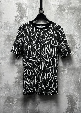 Футболка принтована з текстом чорно-біла MFStore Изображение Футболка принтована з текстом чорно-біла MFStore