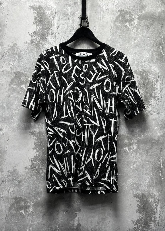 Футболка принтована з текстом чорно-біла MFStore Изображение Футболка принтована з текстом чорно-біла MFStore