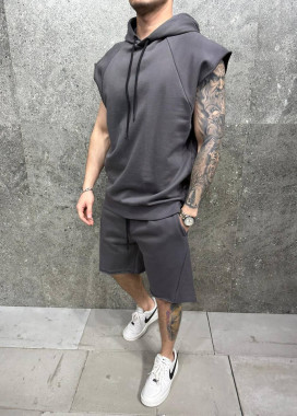 Костюм оверсайз безрукавкою сірий MFStore Изображение Костюм оверсайз безрукавкою сірий MFStore