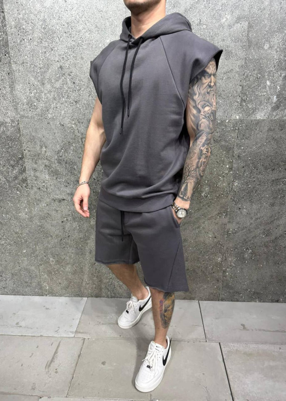 Костюм оверсайз безрукавкою сірий MFStore Изображение Костюм оверсайз безрукавкою сірий MFStore