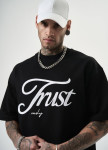 Футболка оверсайз з вишивкою на грудях trust чорна MFStore Изображение Футболка оверсайз з вишивкою на грудях trust чорна MFStore