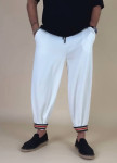Штани вільного крою з кольоровою манжетою білі MFStore Изображение Штани вільного крою з кольоровою манжетою білі MFStore