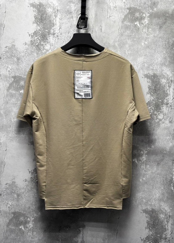 Футболка вільного крою дизайнерська з нашивкою кава MFStore Изображение Футболка вільного крою дизайнерська з нашивкою кава MFStore