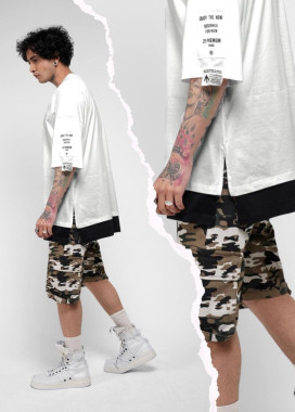 Футболка оверсайз зі вставкою знизу біла MFStore Изображение Футболка оверсайз зі вставкою знизу біла MFStore