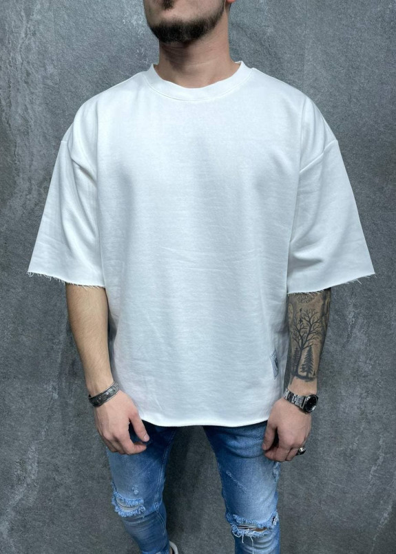 Футболка біла oversize з необробленими краями MFStore Изображение Футболка біла oversize з необробленими краями MFStore