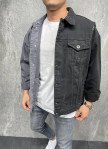 Изображение Джинсовая куртка двухцветная черно-серая  MFStore