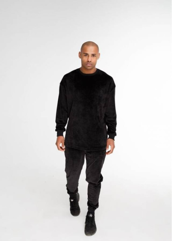 Штаны мужские велюр черные Изображение Штаны мужские велюр черные