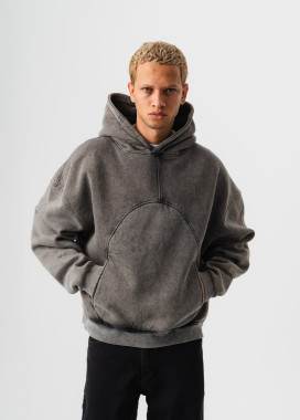 Дизайнерське худі виварене на флісі темно-сіре MFStore Изображение Дизайнерське худі виварене на флісі темно-сіре MFStore
