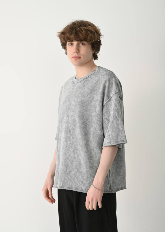 Оверсайз футболка з необробленими краями виварена свтітла MFStore Изображение Оверсайз футболка з необробленими краями виварена свтітла MFStore