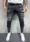 Изображение Дизайнерские джинсы с молниями на карманах серые MFStore