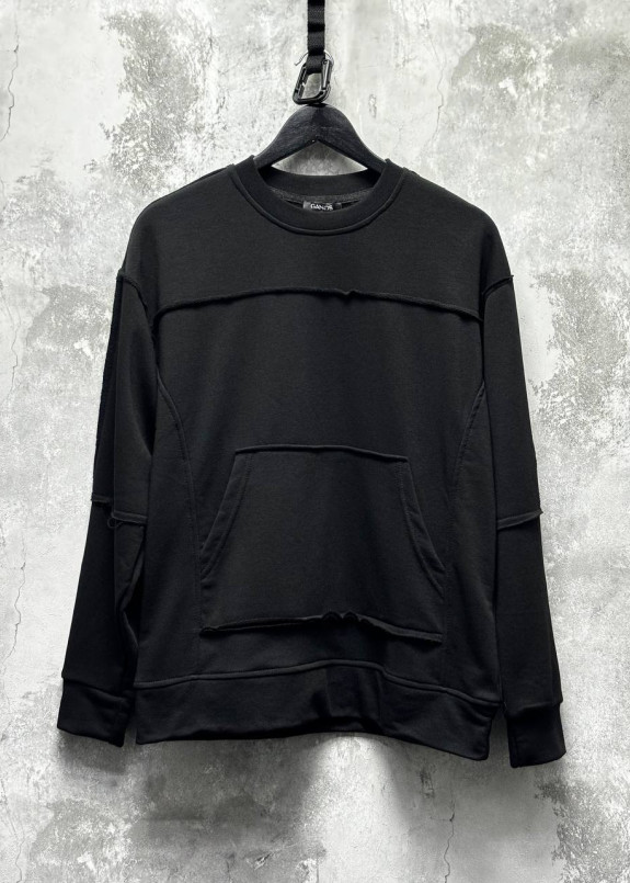 Лонгслів оверсайз з карманами спереду чорний MFStore Изображение Лонгслів оверсайз з карманами спереду чорний MFStore