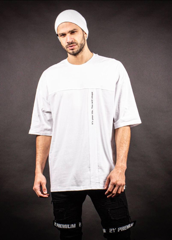 Футболка с прямым текстом по шву MFStore Изображение Футболка с прямым текстом по шву MFStore