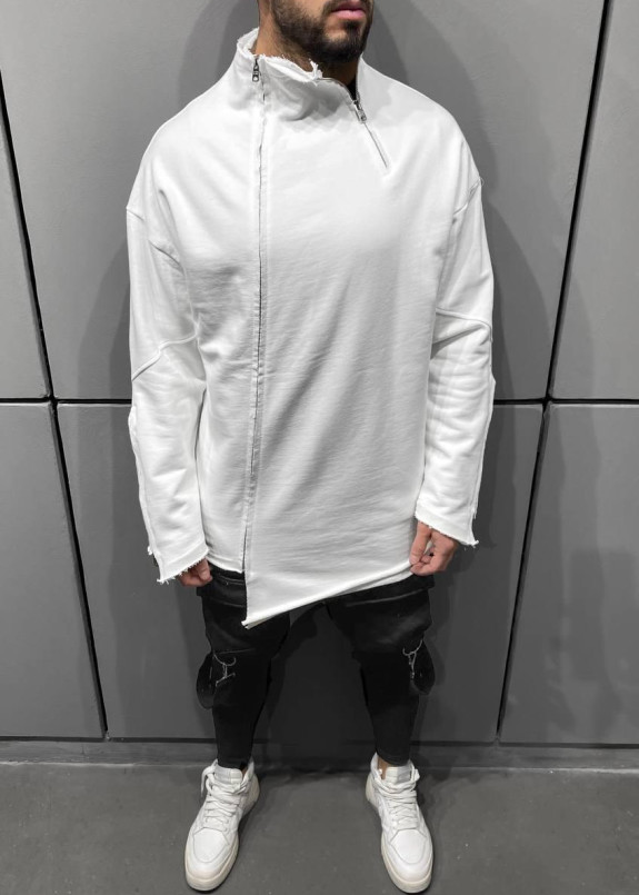 Мужской ассиметричный кардиган белый MFStore Изображение Мужской ассиметричный кардиган белый MFStore