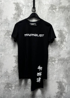 Футболка асиметрична з ієрогліфами чорна MFStore Изображение Футболка асиметрична з ієрогліфами чорна MFStore