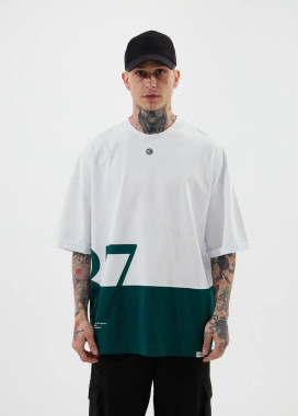 Футболка оверсайз з текстом 87 біла MFStore Изображение Футболка оверсайз з текстом 87 біла MFStore