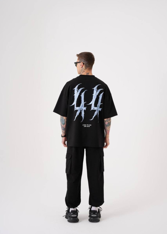 Футболка оверсайз з принтом 44 чорна MFStore Изображение Футболка оверсайз з принтом 44 чорна MFStore