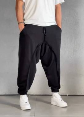 Дизайнерські штани вільного крою галіфе чорні MFStore Изображение Дизайнерські штани вільного крою галіфе чорні MFStore