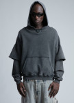 Худі оверсайз з подвійним рукавом виварене сіре MFStore Изображение Худі оверсайз з подвійним рукавом виварене сіре MFStore