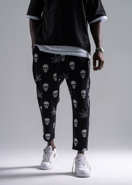 Штани вільного крою з черепами чорні MFStore Изображение Штани вільного крою з черепами чорні MFStore
