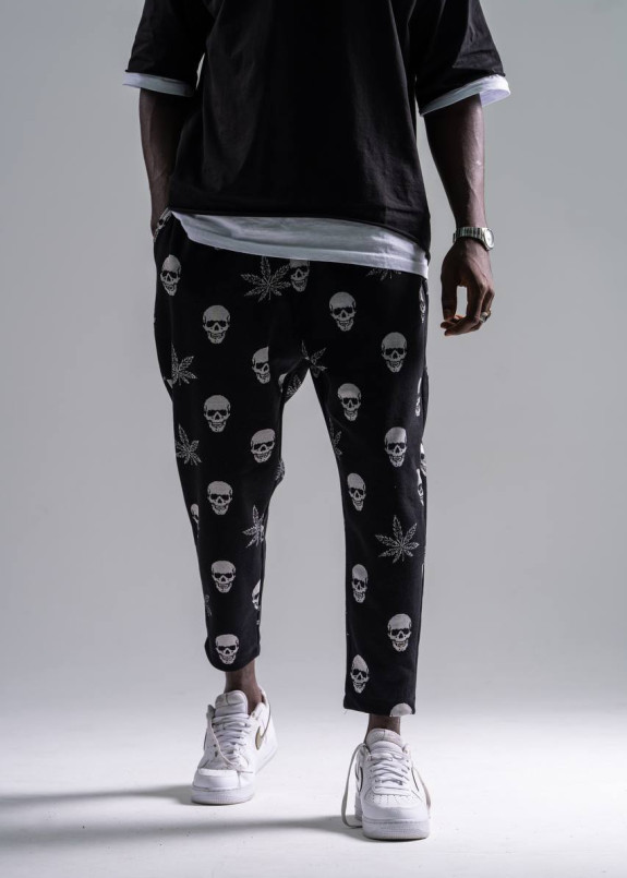 Штани вільного крою з черепами чорні MFStore Изображение Штани вільного крою з черепами чорні MFStore