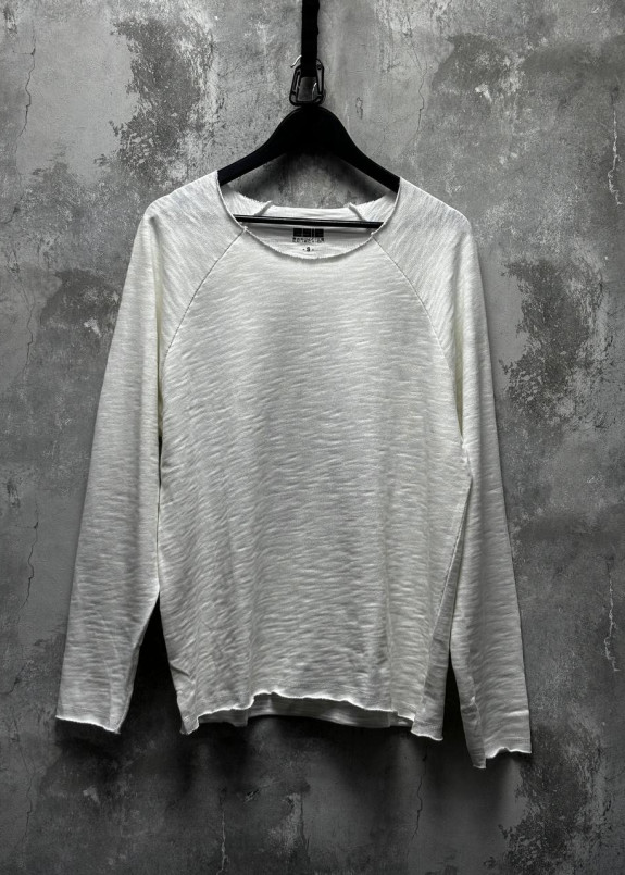 Лонгслів оверсайз з текстурної тканини і необробленим краєм білий MFStore Изображение Лонгслів оверсайз з текстурної тканини і необробленим краєм білий MFStore