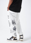 Штаны спортивные свободного кроя с принтом белые MFStore Изображение Штаны спортивные свободного кроя с принтом белые MFStore