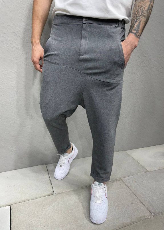 Галіфе штани з косою вставкою сірі MFStore Изображение Галіфе штани з косою вставкою сірі MFStore