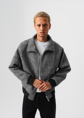 Оверсайз полупальто-бомбер темно-сірий MFStore Изображение Оверсайз полупальто-бомбер темно-сірий MFStore