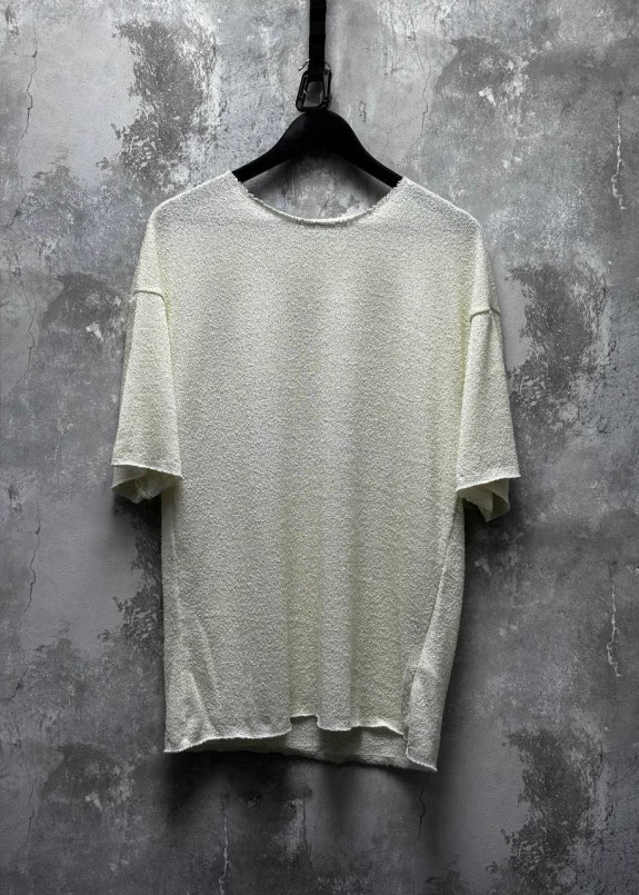 Футболка вільного крою з необробленими краями молочна MFStore Изображение Футболка вільного крою з необробленими краями молочна MFStore