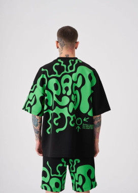 Костюм оверсайз з текcтом і принтами parasit чорний MFStore Изображение Костюм оверсайз з текcтом і принтами parasit чорний MFStore