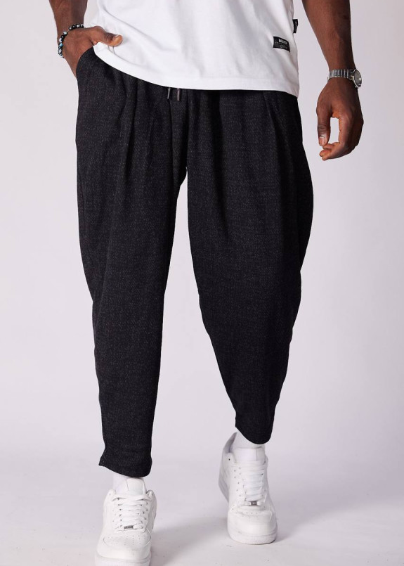 Стильні штани вільного крою з сірим вкрапленням MFStore Изображение Стильні штани вільного крою з сірим вкрапленням MFStore