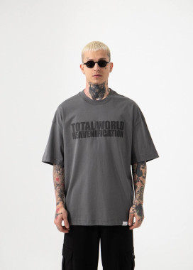 Футболка оверсайз total world графіт MFStore Изображение Футболка оверсайз total world графіт MFStore