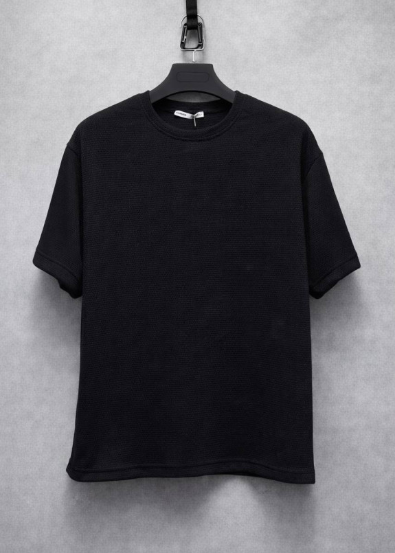 Базова футболка вільного крою вафельна чорна MFStore Изображение Базова футболка вільного крою вафельна чорна MFStore