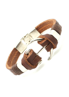 Браслет кожаный с якорем Fashion Изображение Браслет кожаный с якорем Fashion