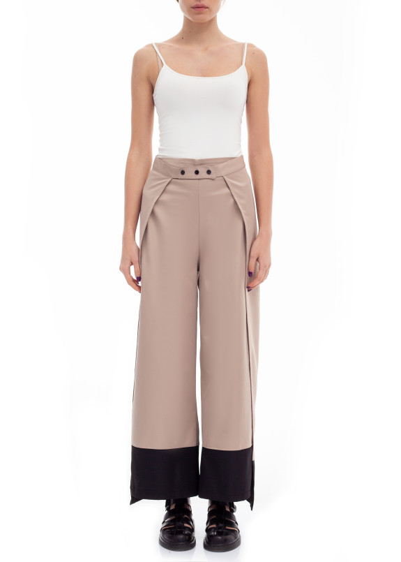 Брюки бежевые на высокой талии Lut Изображение Брюки бежевые на высокой талии Lut