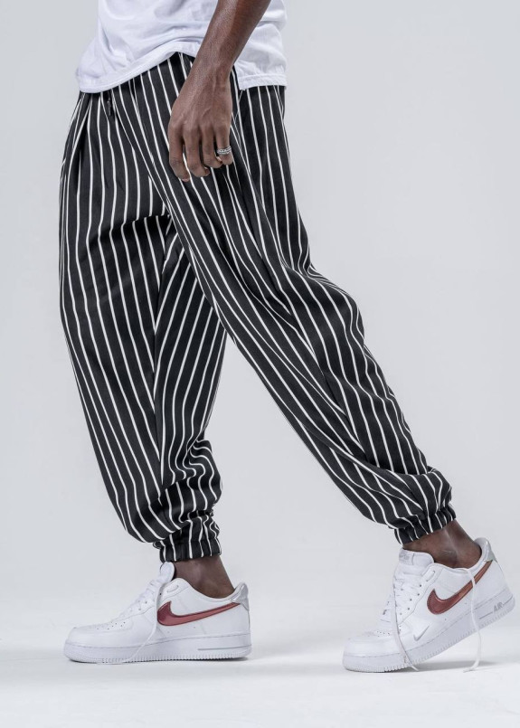 Штани вільного крою у білу смужку MFStore Изображение Штани вільного крою у білу смужку MFStore