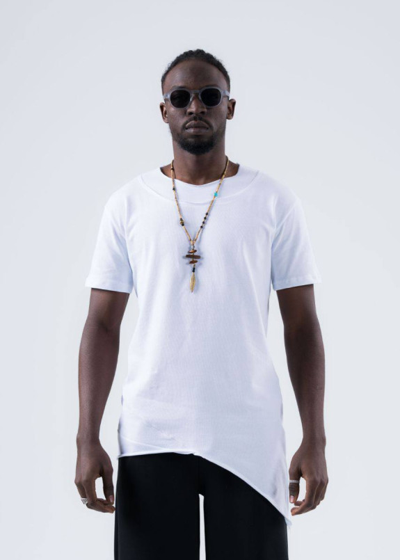 Стильна асиметрична футболка біла MFStore Изображение Стильна асиметрична футболка біла MFStore