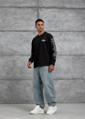 Лонгслів вільного крою з текстом на рукавах MFStore Изображение Лонгслів вільного крою з текстом на рукавах MFStore