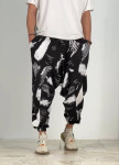 Стильні штани вільного крою галіфе з малюнками чорно-білі MFStore Изображение Стильні штани вільного крою галіфе з малюнками чорно-білі MFStore
