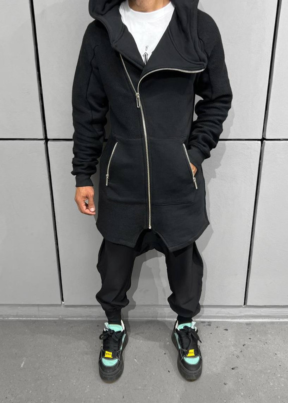 Дизайнерський кардиган на блискавці чорний MFStore Изображение Дизайнерський кардиган на блискавці чорний MFStore