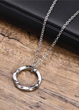 Модне вінтажне чоловіче намисто з круглим кулоном хром MFStore Изображение Модне вінтажне чоловіче намисто з круглим кулоном хром MFStore